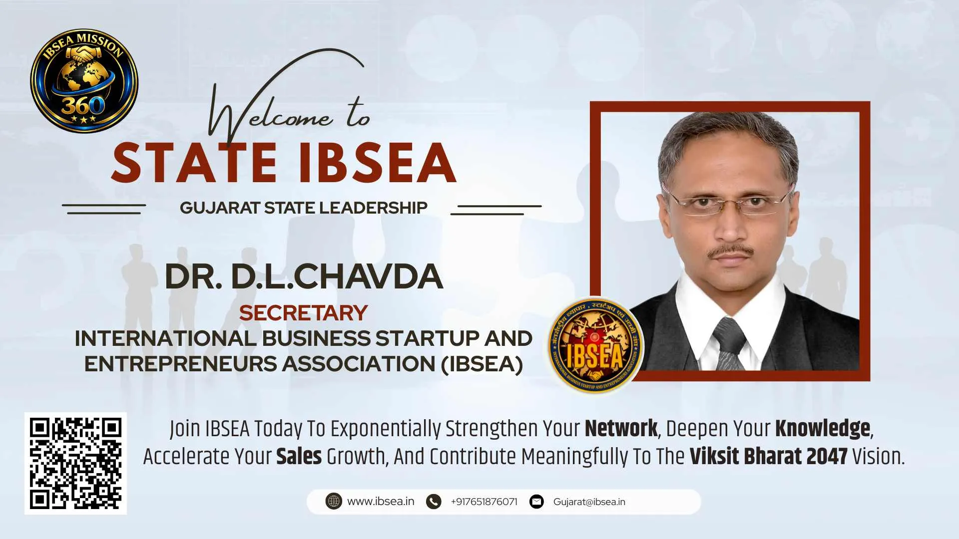 Dr.D.L. Chavda Has Been Appointed As Secretary IBSEA For IBSEA Gujarat State.